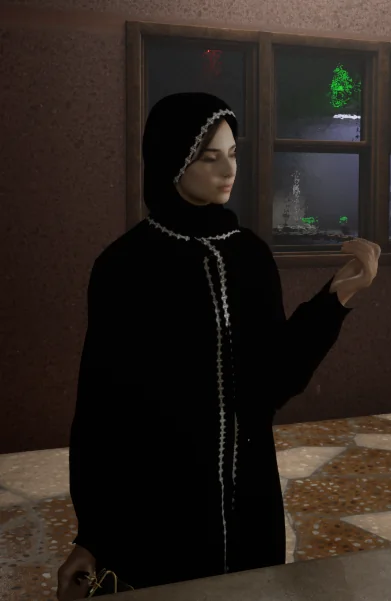 Character in an abaya